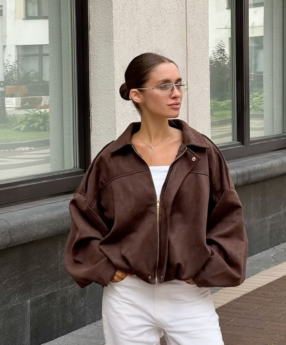 Rumi | Minimal Suede Jacket