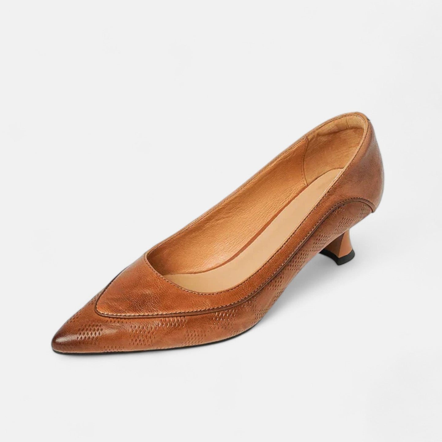Cordelia | Embossed Leather Pointed Heels