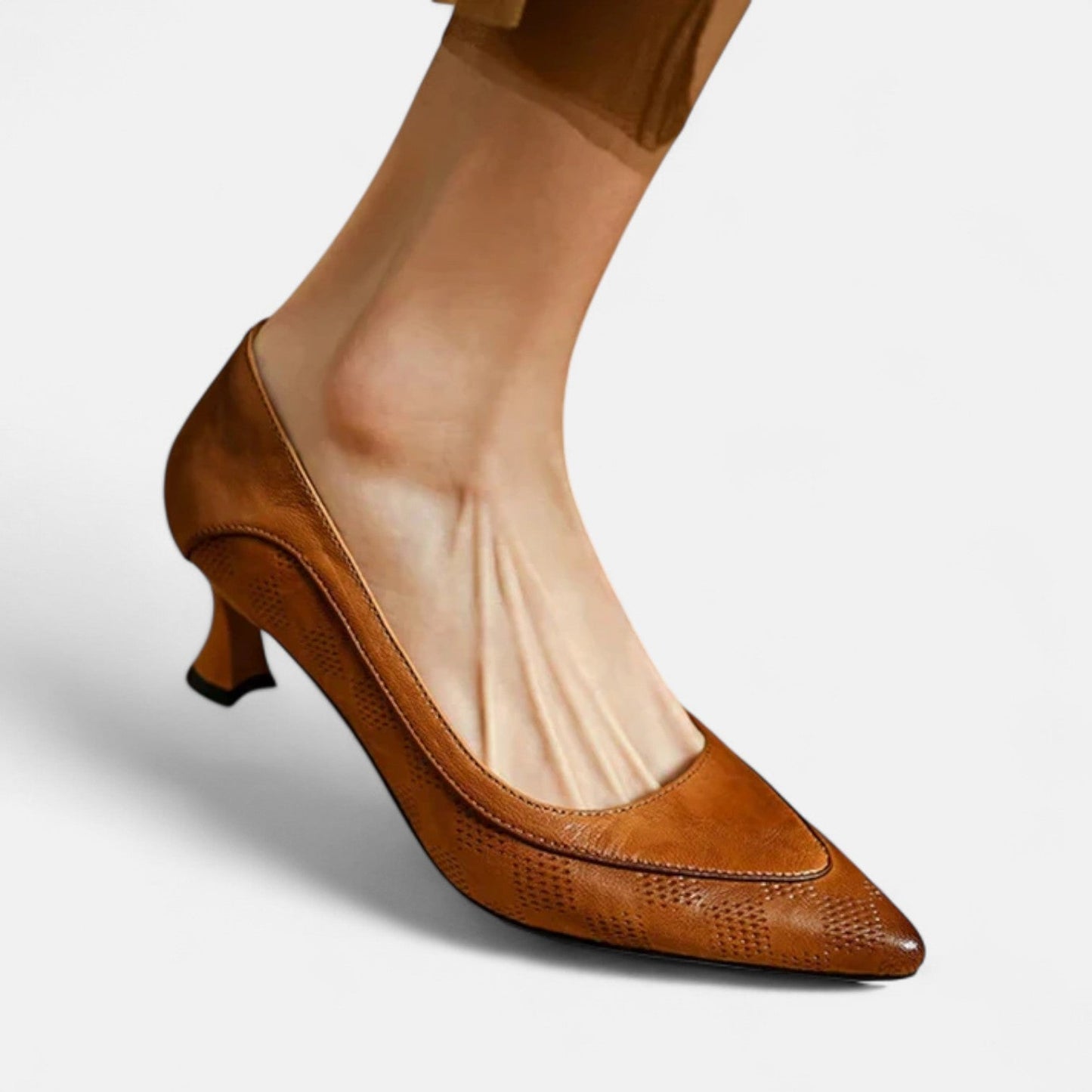 Cordelia | Embossed Leather Pointed Heels