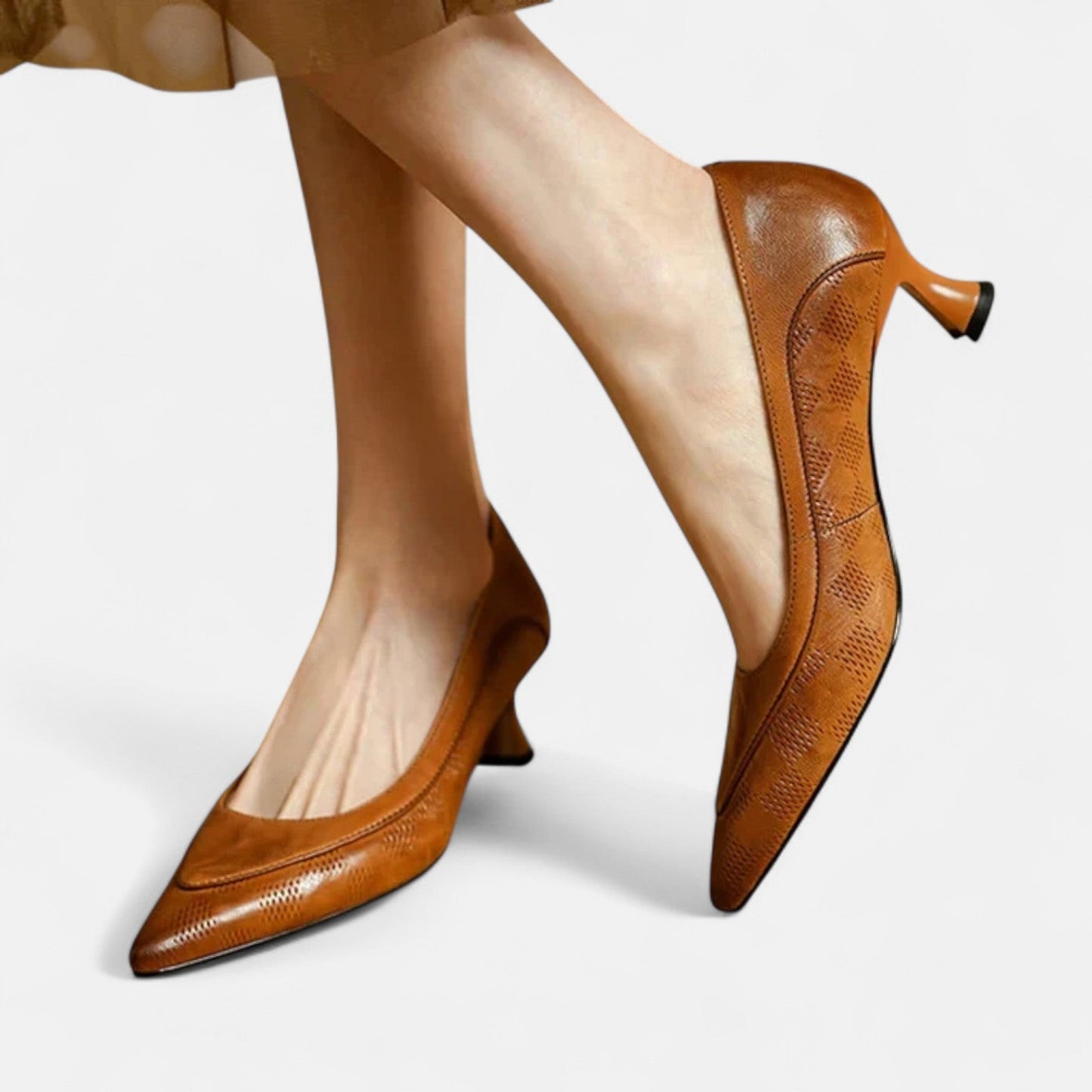 Cordelia | Embossed Leather Pointed Heels