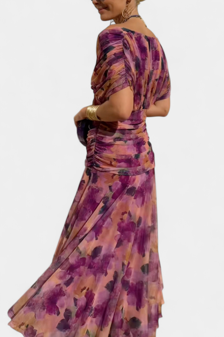 Gabrielle | Pleated Floral Maxi Dress