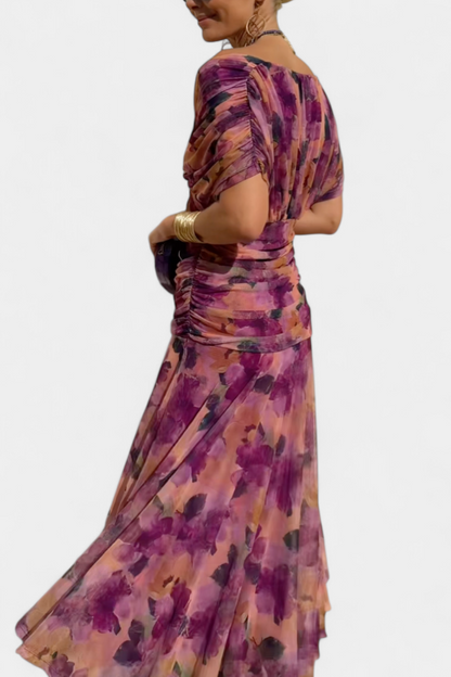 Gabrielle | Pleated Floral Maxi Dress