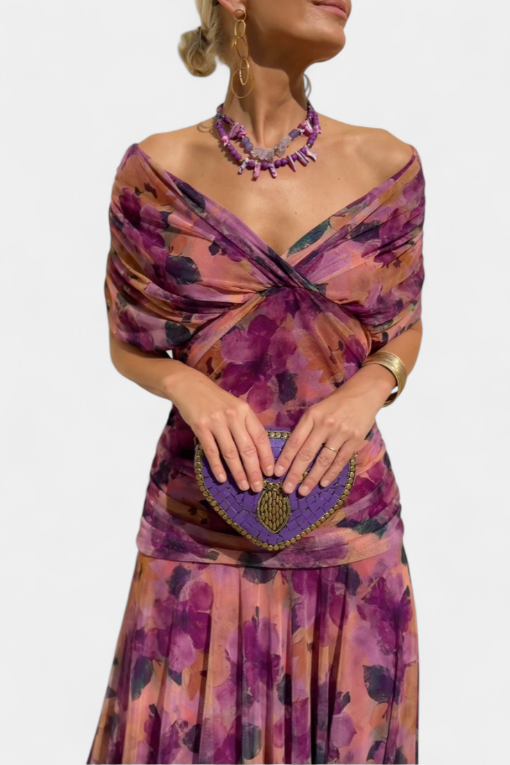 Gabrielle | Pleated Floral Maxi Dress