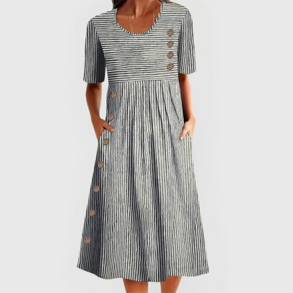 Estelle | Striped Midi Dress