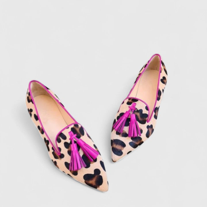Anastasia | Leopard Fringe Loafers