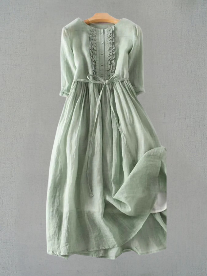 Evelyn | Ruffle-Trimmed Vintage Dress