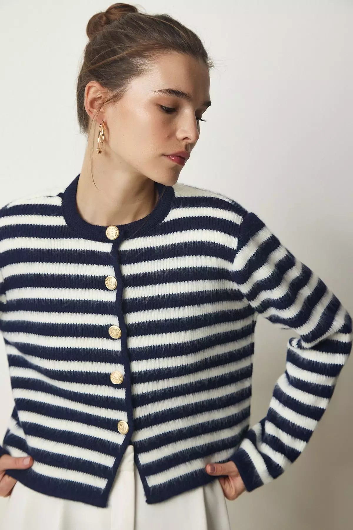Yara | Parisian Stripe Cardigan
