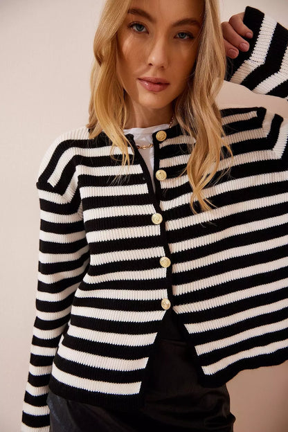 Yara | Parisian Stripe Cardigan