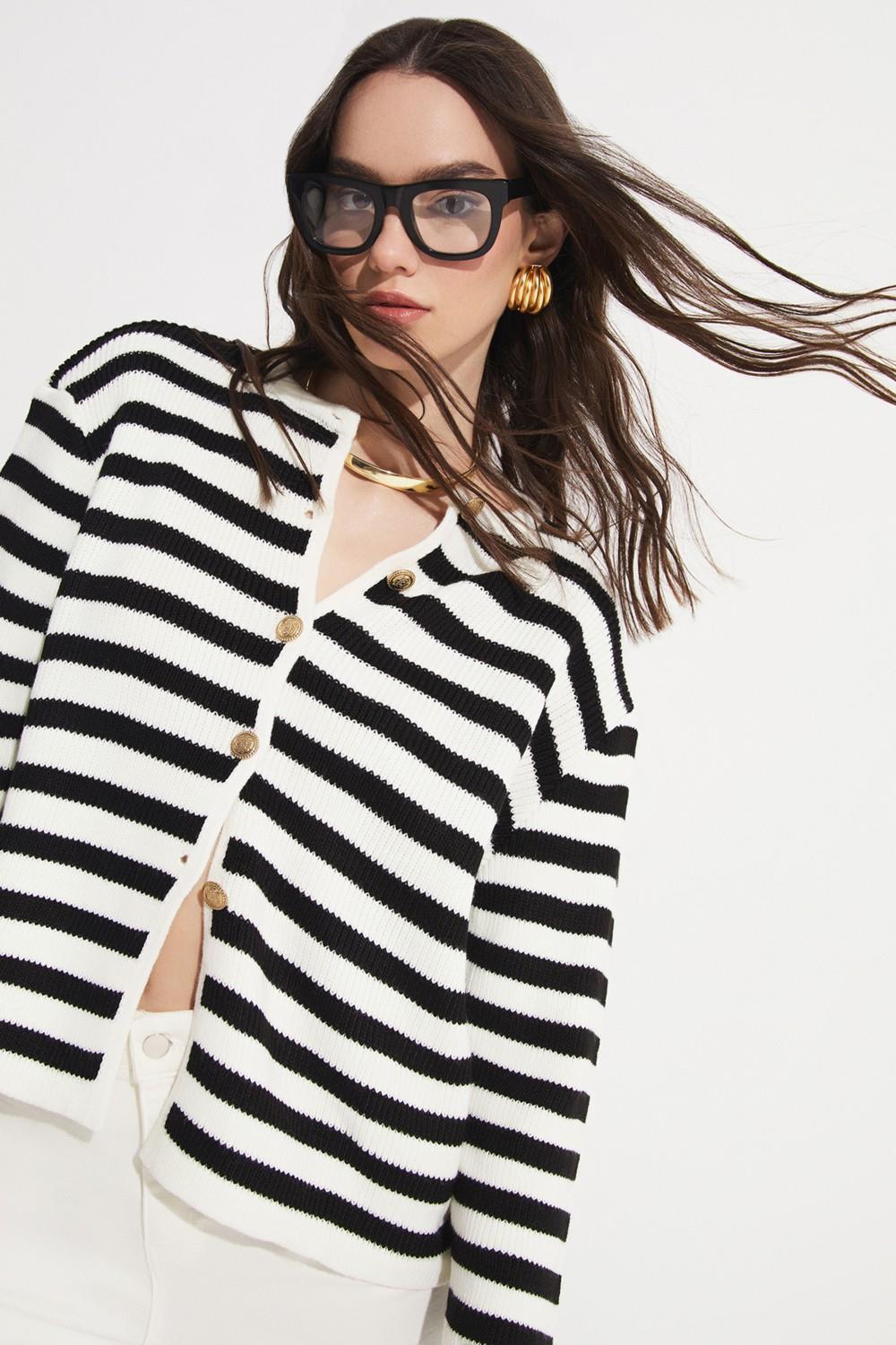 Yara | Parisian Stripe Cardigan