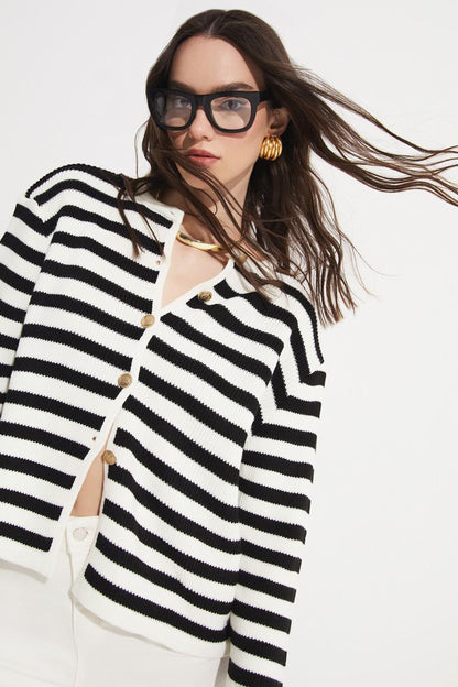 Yara | Parisian Stripe Cardigan
