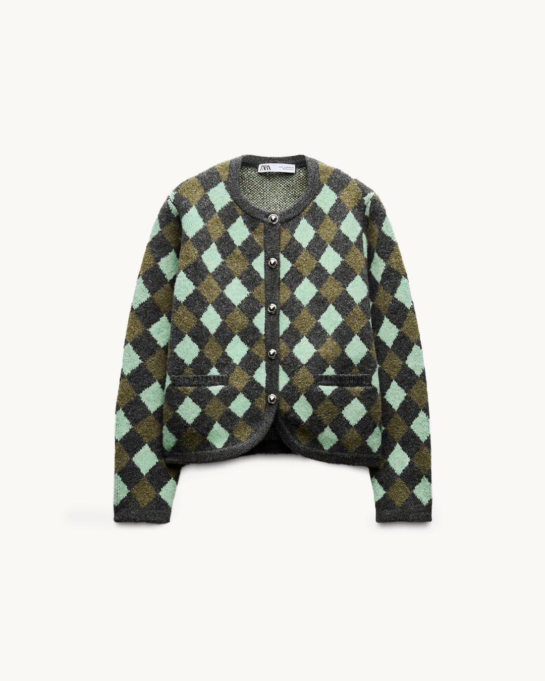 Zeni | Check Knit Cardigan