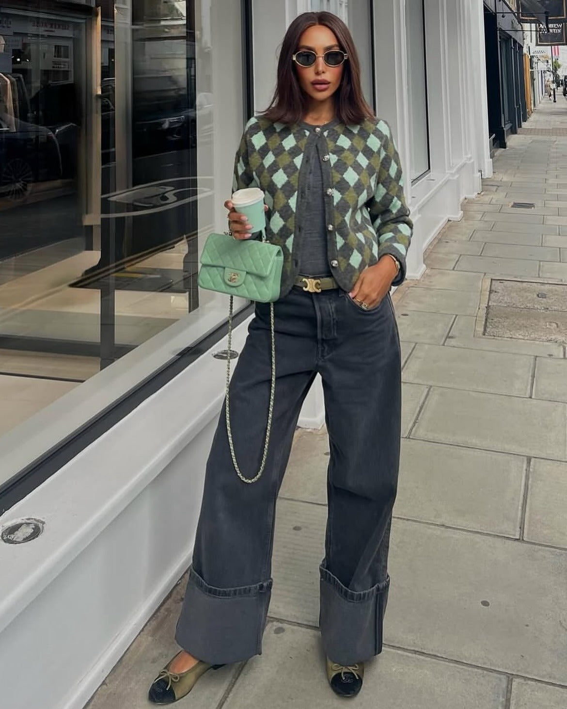 Zeni | Check Knit Cardigan