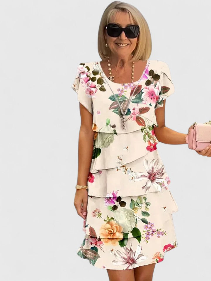 Rosalie | Tiered Floral Midi Dress