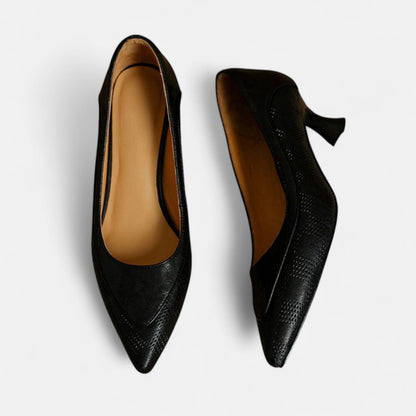Cordelia | Embossed Leather Pointed Heels