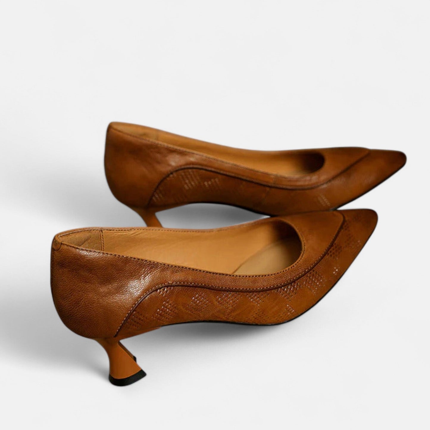 Cordelia | Embossed Leather Pointed Heels
