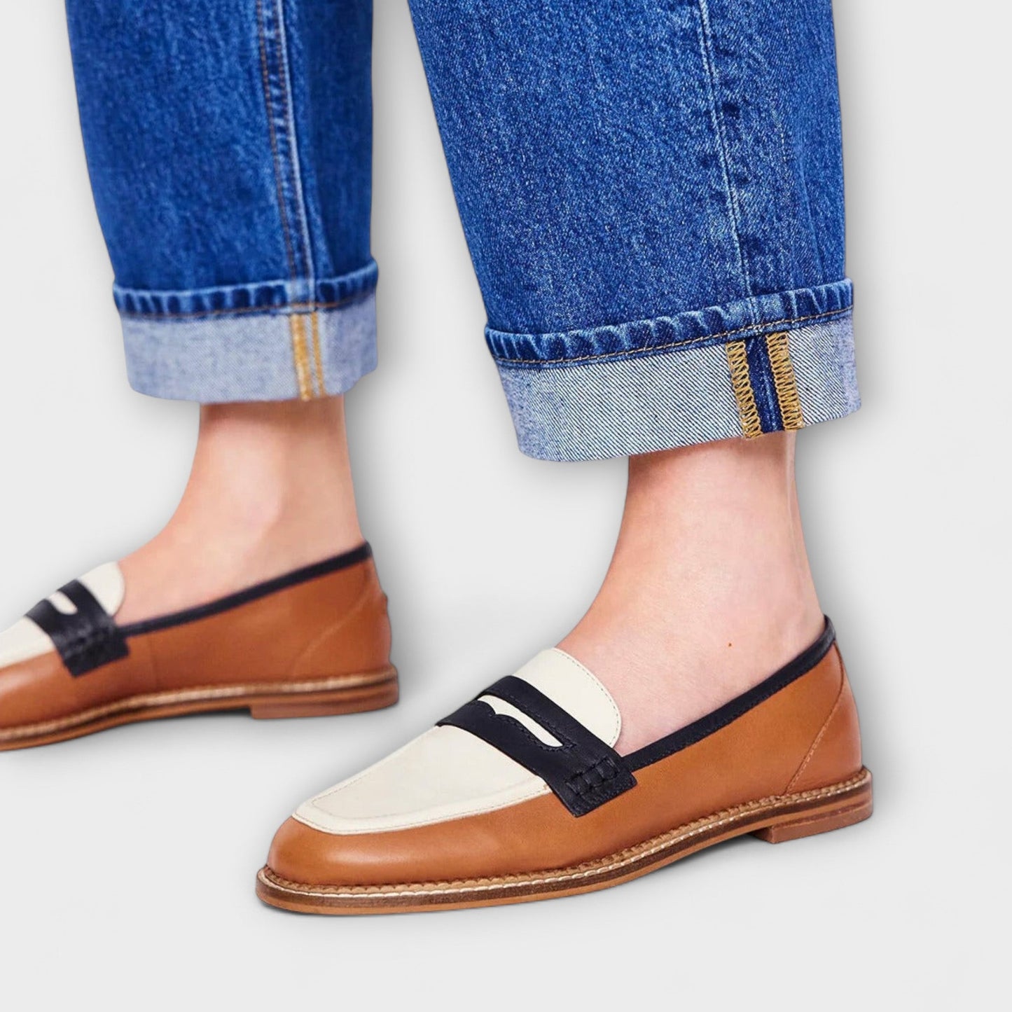 Gabrielle | Colorblock Round-Toe Loafers