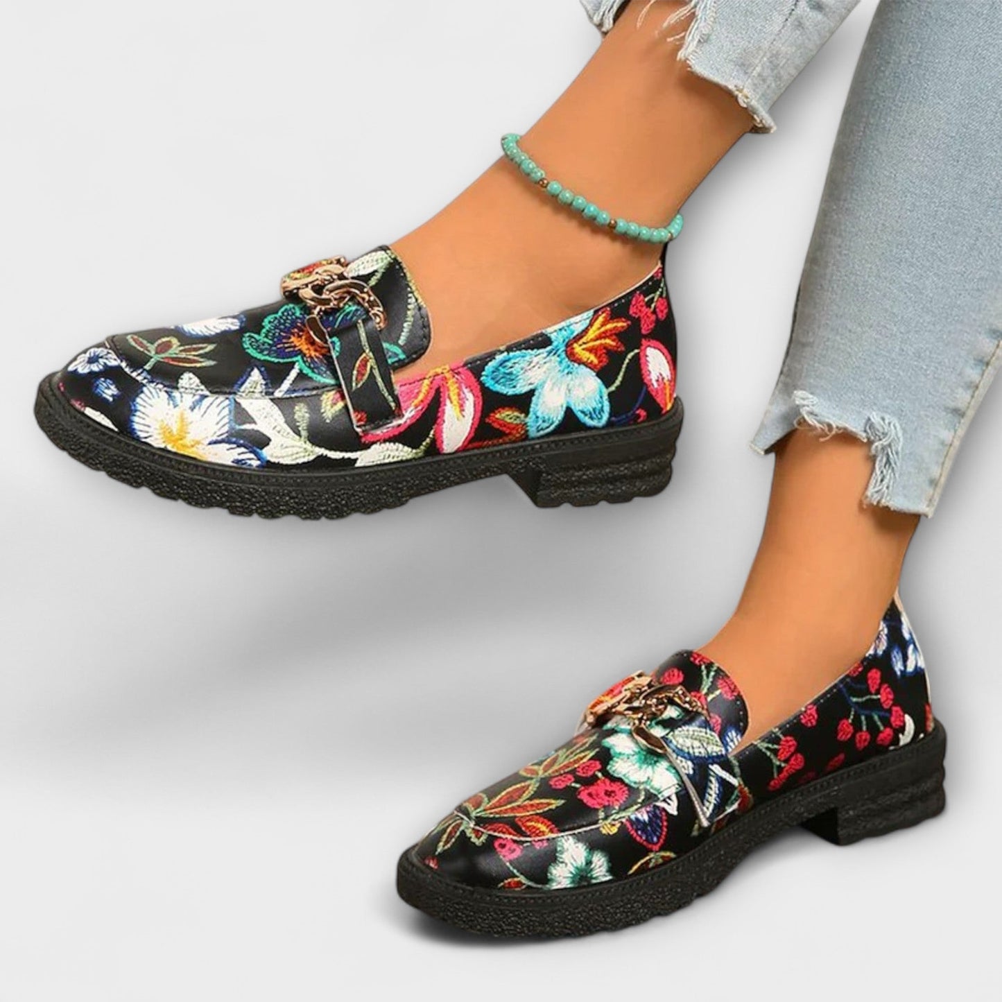 Delphine | Multicolor Floral Loafers