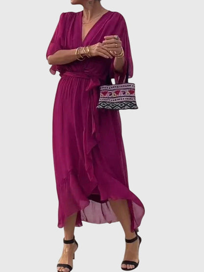 Arabella | Flowing V-Neck Midi Dress