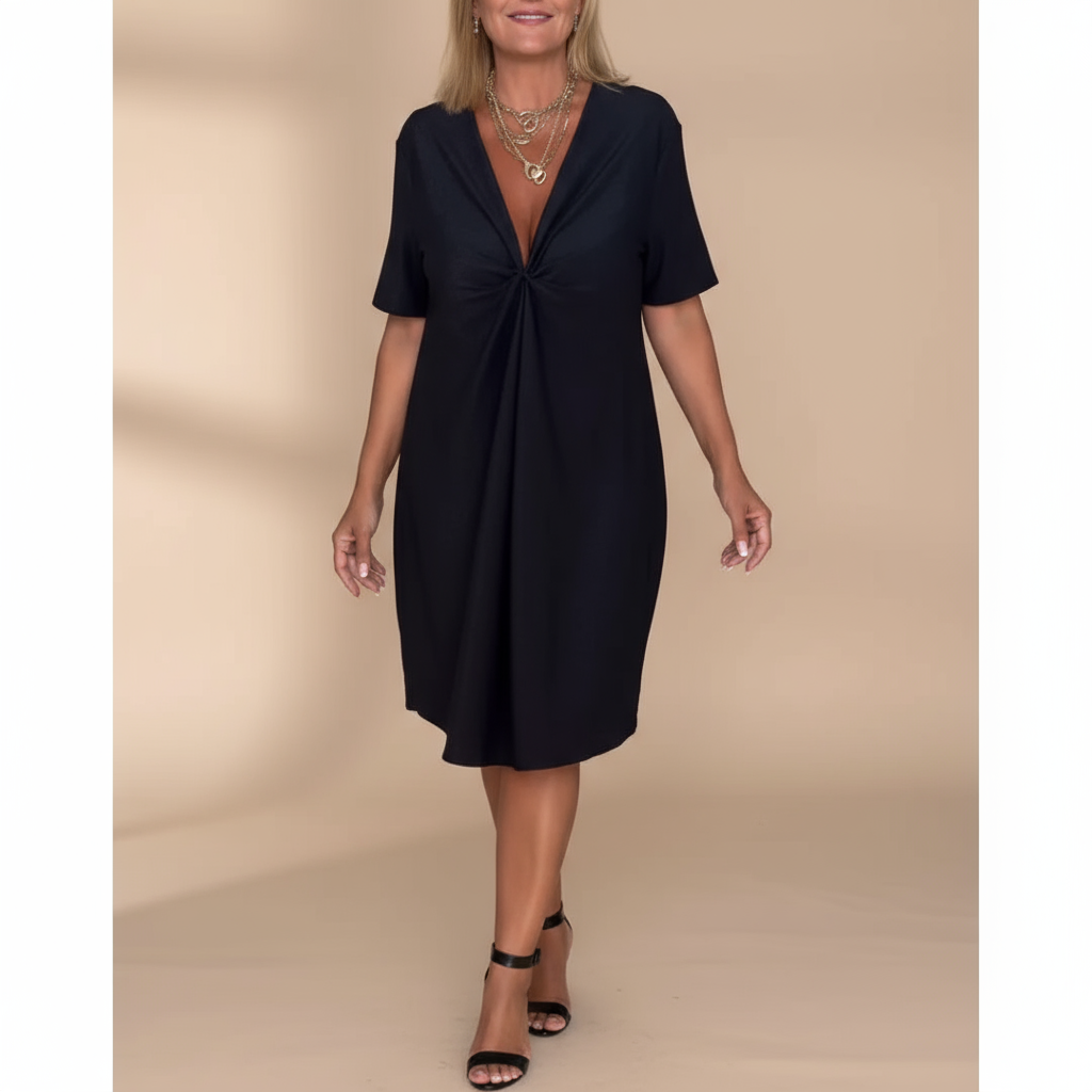 Emma | Twist-Front V-Neck Dress
