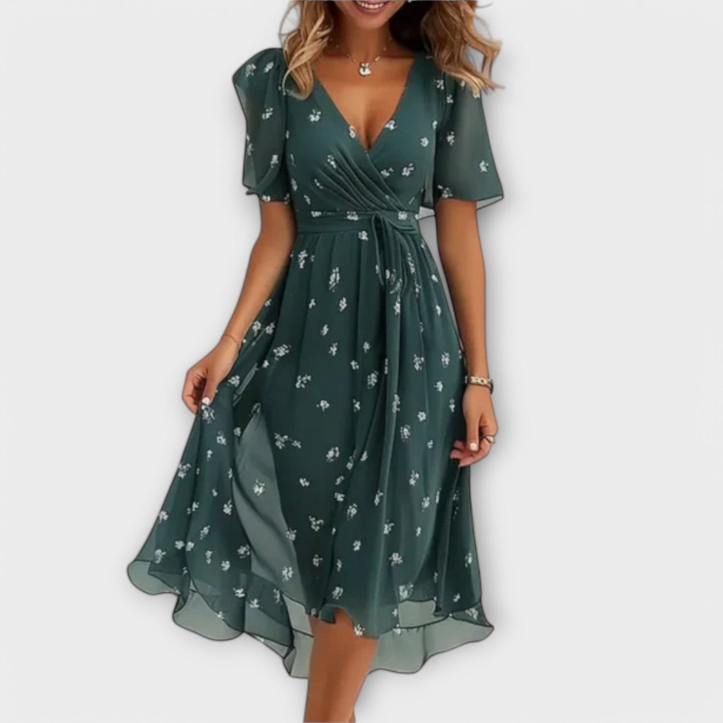 Sophia | V-Neck Midi Dress