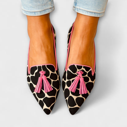Audrey | Animal Print Tassel Loafers