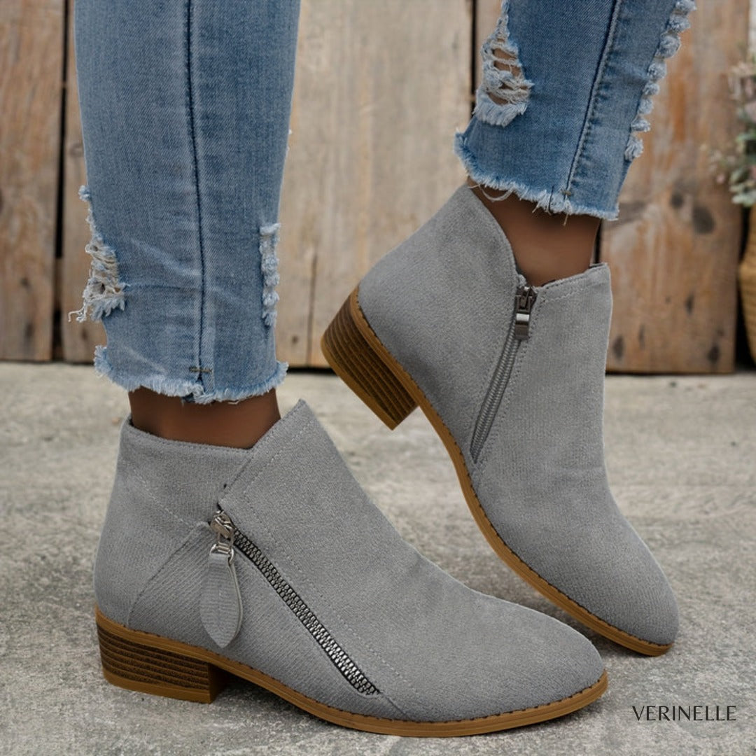 Brooke | Suede Side-Zip Ankle Boots