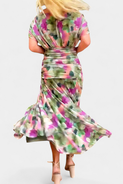 Gabrielle | Pleated Floral Maxi Dress