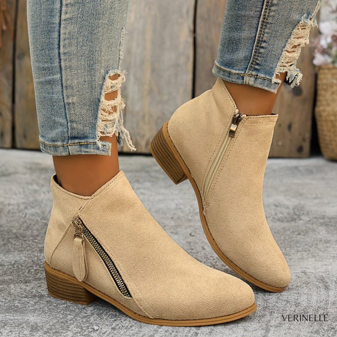 Brooke | Suede Side-Zip Ankle Boots