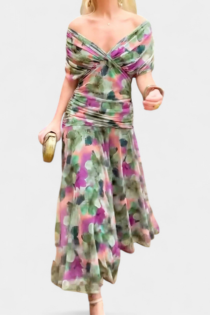 Gabrielle | Pleated Floral Maxi Dress