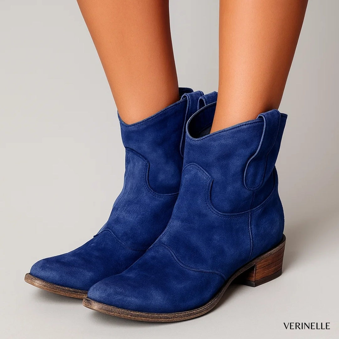 Zara | Suede Western Ankle Boots