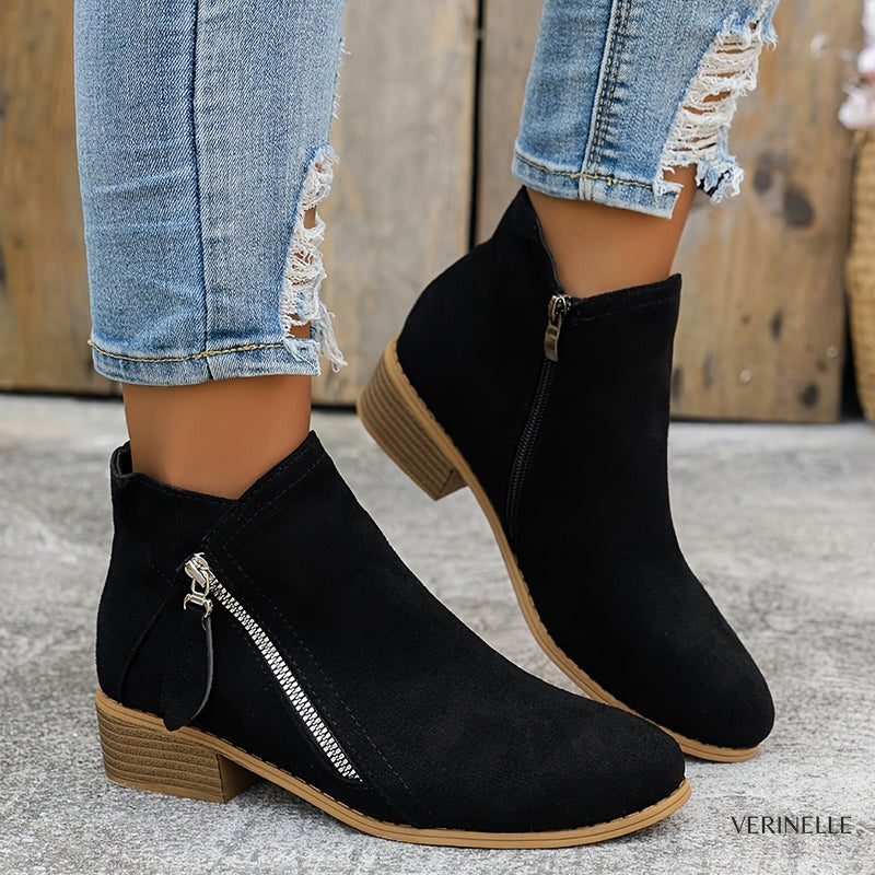 Brooke | Suede Side-Zip Ankle Boots