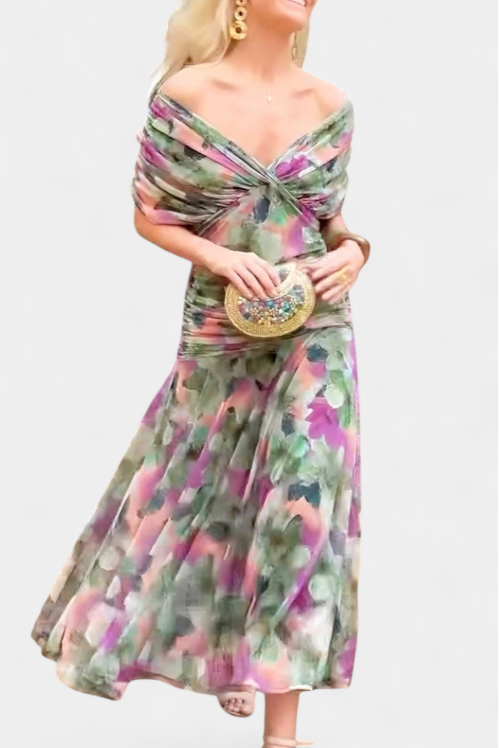 Gabrielle | Pleated Floral Maxi Dress