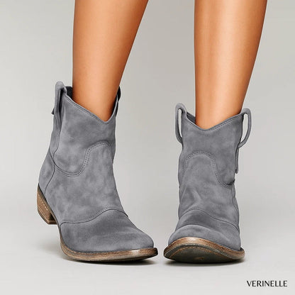 Zara | Suede Western Ankle Boots