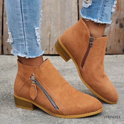 Brooke | Suede Side-Zip Ankle Boots
