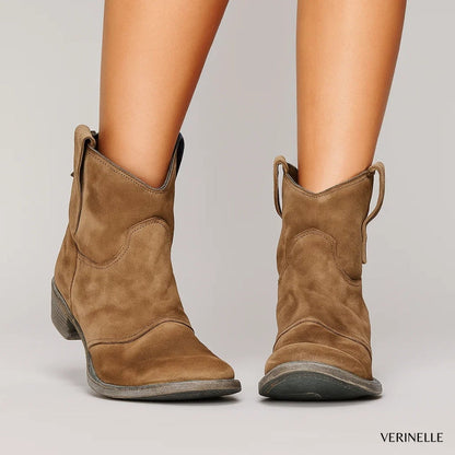 Zara | Suede Western Ankle Boots