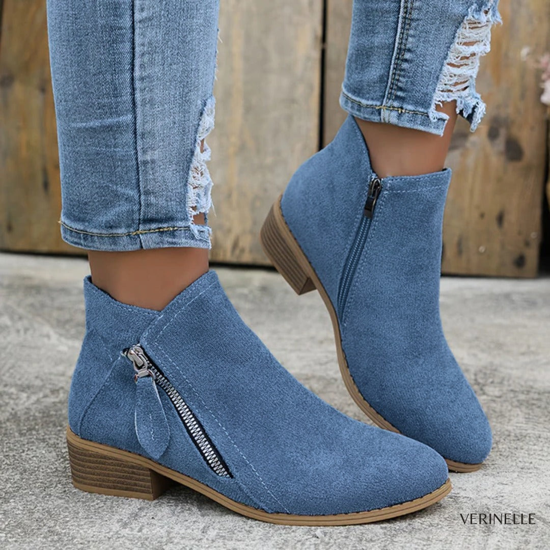 Brooke | Suede Side-Zip Ankle Boots