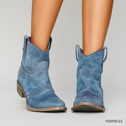Zara | Suede Western Ankle Boots