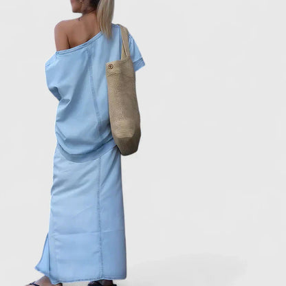 Sophia | Asymmetric Off-Shoulder Maxi Set